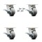 Service Caster 4 Inch Kingpinless Thermoplastic Wheel Caster Set with Brake and Swivel Lock SCC SCC-KP30S420-TPRRD-SLB-BSL-4 - alternate 1